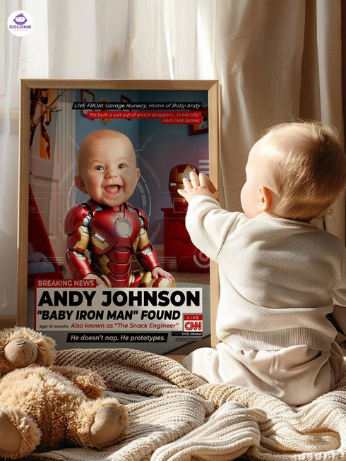 Custom Baby News Poster – Personalized Little Hero Wall Art